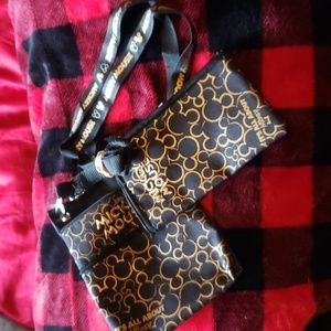 Mickey Mouse Ears Wallet Pouch w Lanyard